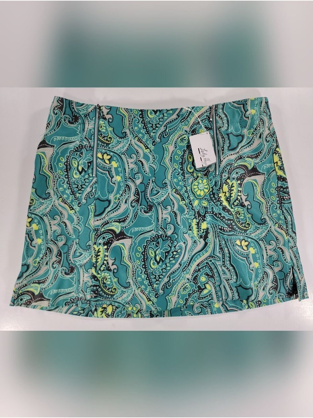 NEW Lady Hagen Skort Womens 12 Activewear Golf Tennis Skirt Blue Green Paisley